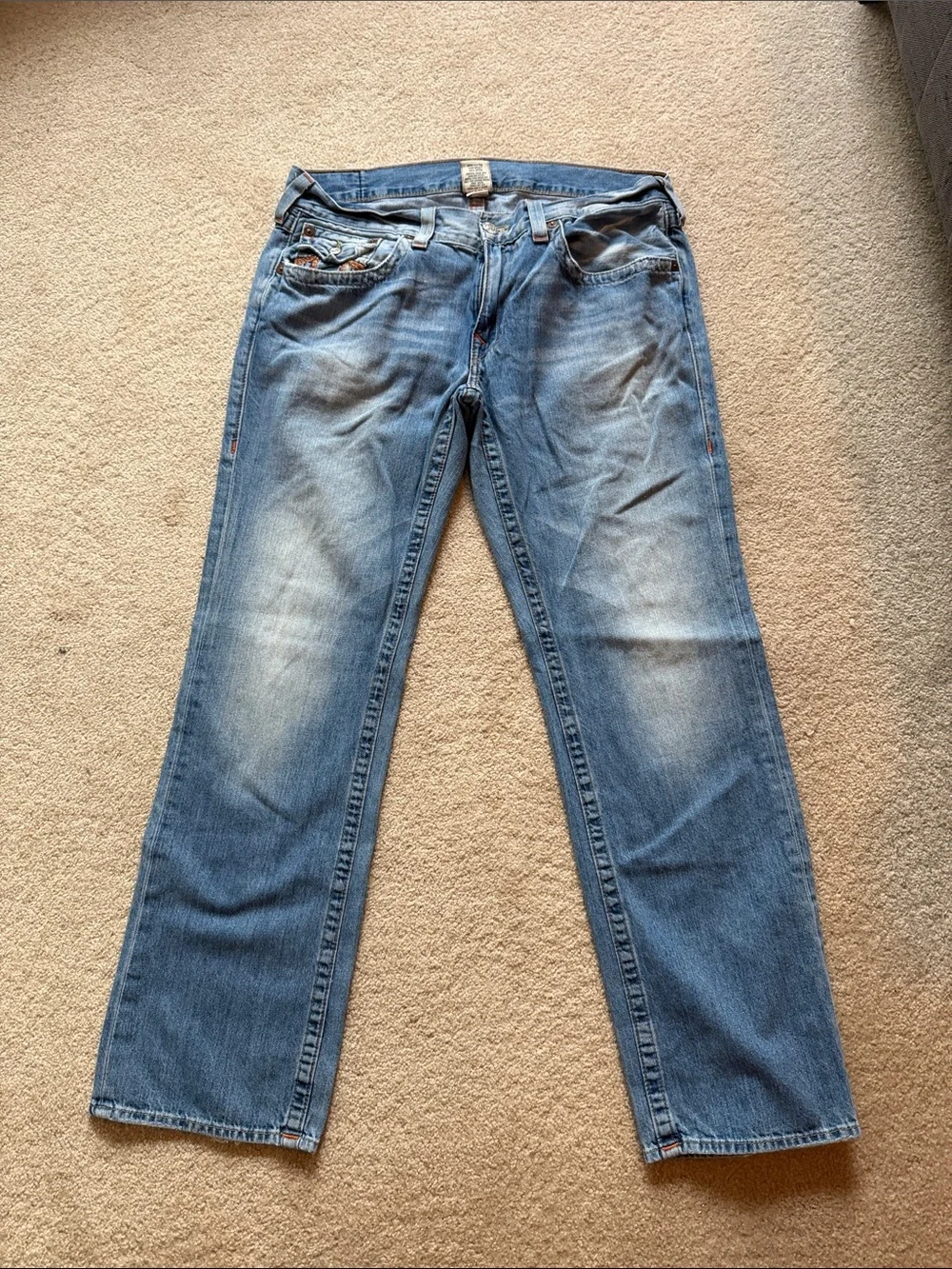 True Religion Light Blue Straight Jeans